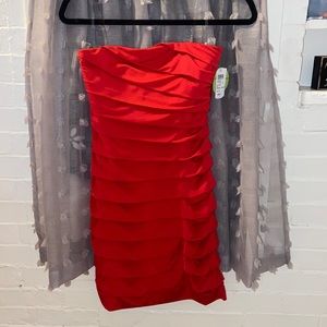Strapless Red Mini Dress